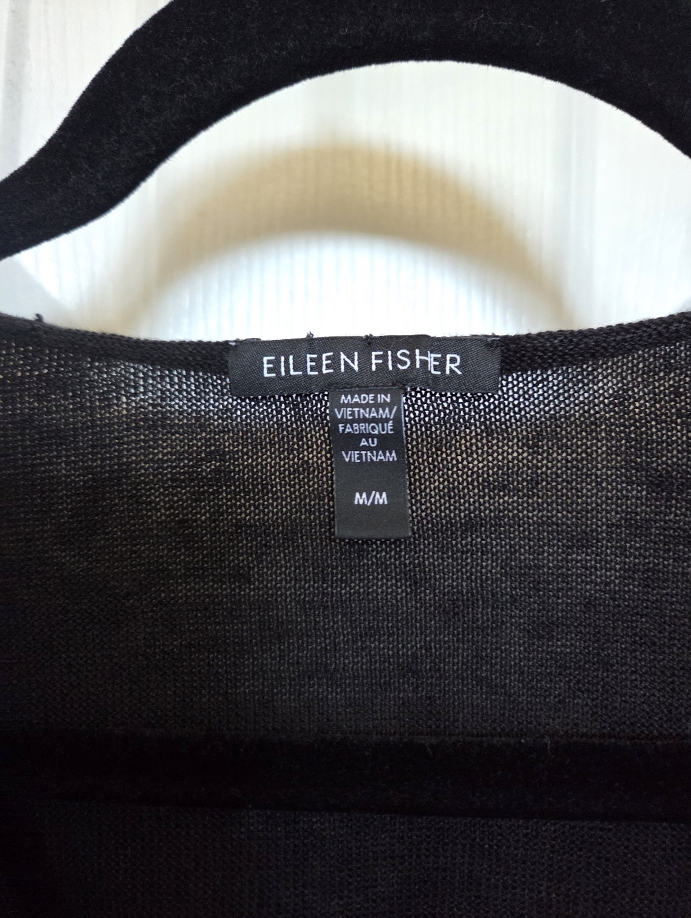 Eileen Fisher Black V-Neck Boxy Organic Linen Cotton Short Sleeve Pocket Top Med - Picture 5 of 8